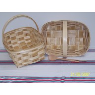 Basket with handles (11 X31) Woven Chestnut wood